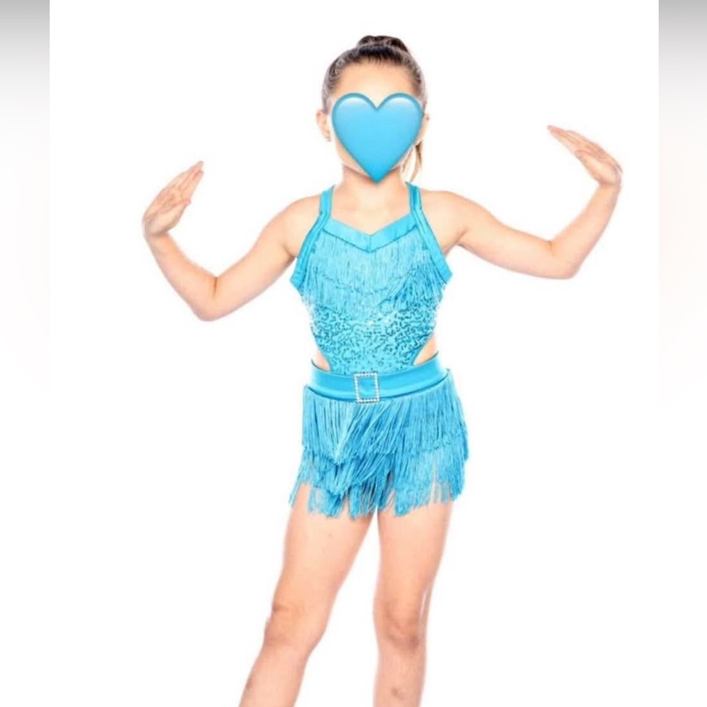 Turquoise Fringe Dance Costume MC